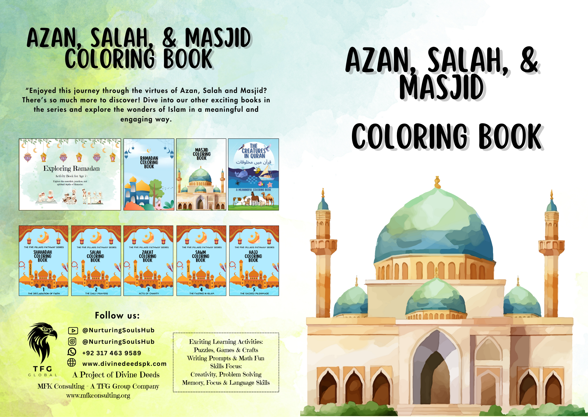 Azan, Salah & Masjid Coloring Book